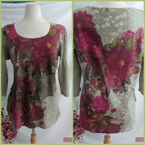 Closet Full 3/4 sleeve layered front jersey top